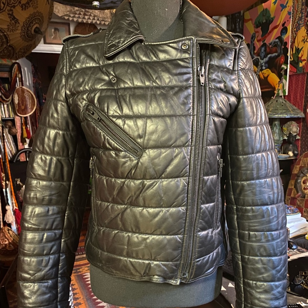 ALEXANDER WANG/H&M Leather Moto-Style Jacket, S